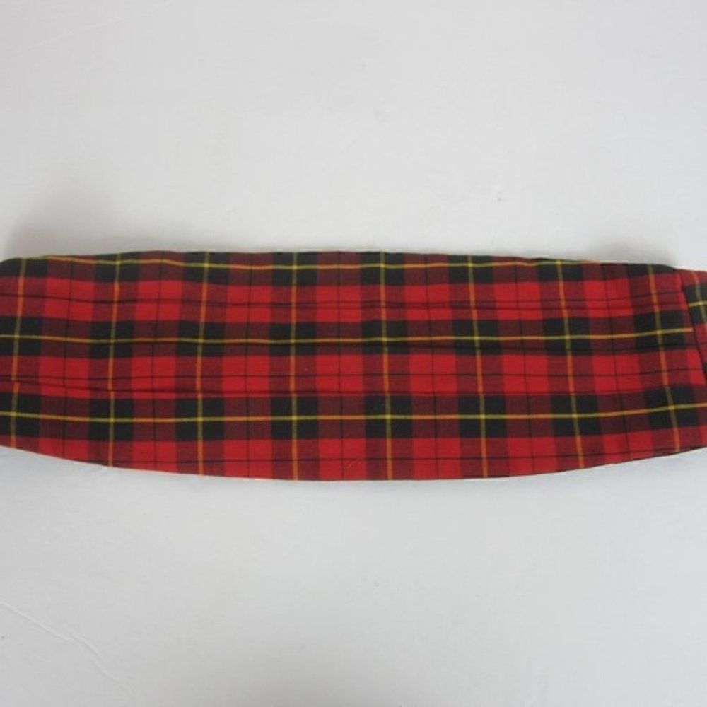 Vintage Lyton's Red Multi Wallace Tartan Plaid Cummerbund - Picture 1 of 8